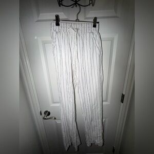 White Striped linen Pants
